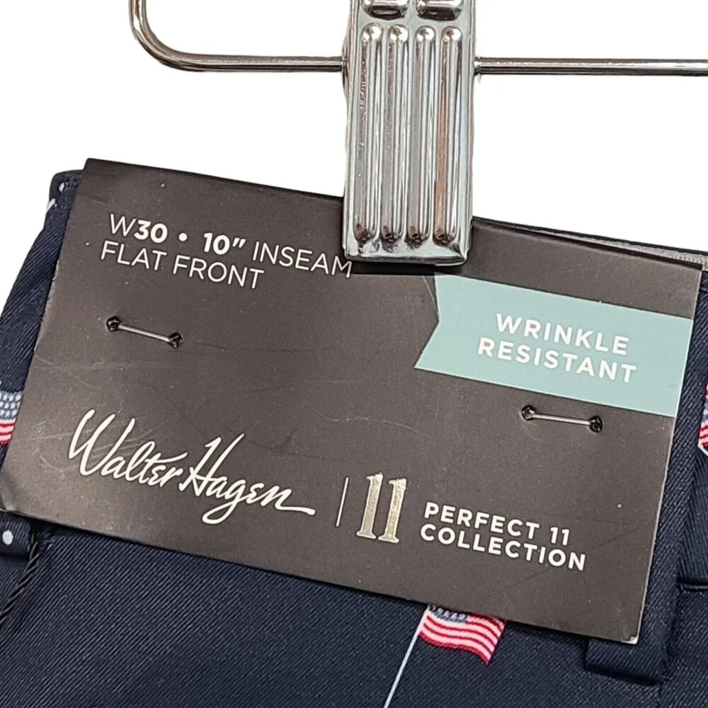Walter Hagen Golf Shorts Mens 30 USA Tee Flag Perfect 11 Collection Flat Front - Picture 5 of 9